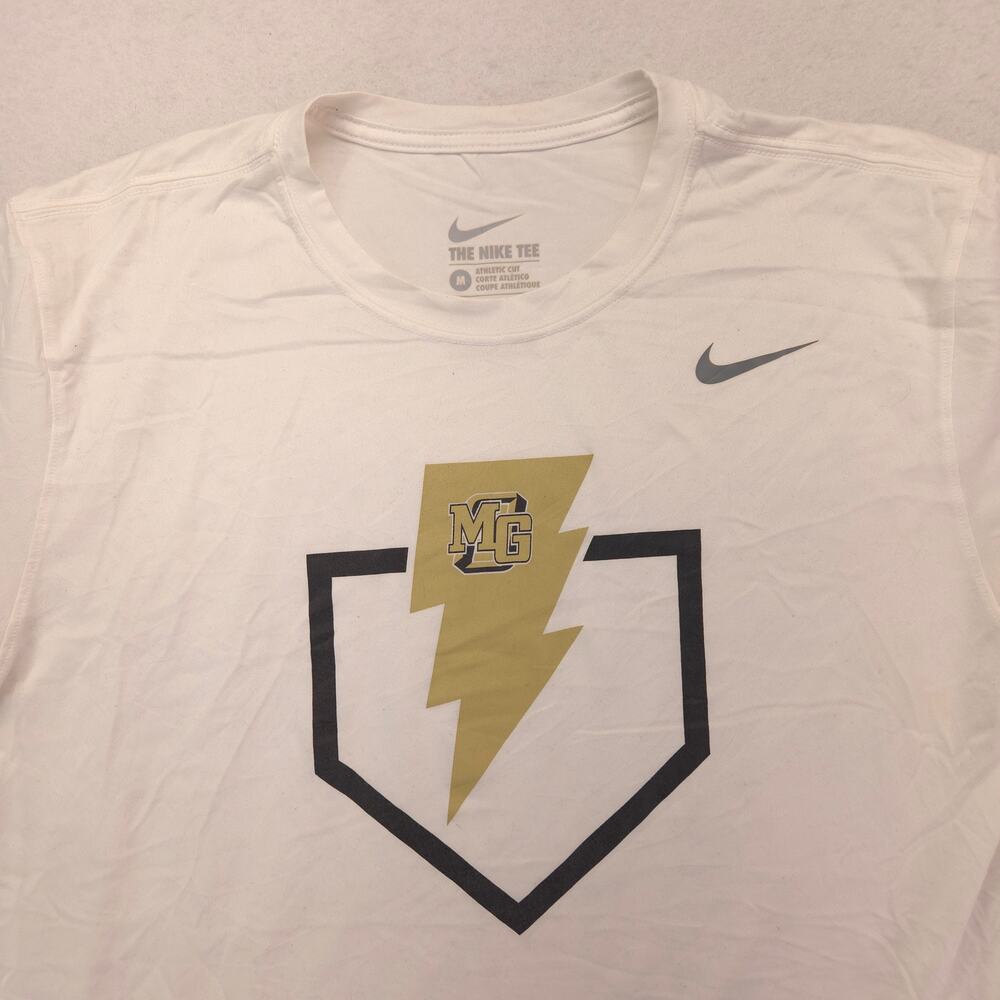 Nike Maple Grove Crew Neck Graphic Football Shirt Mens Size Medium M White